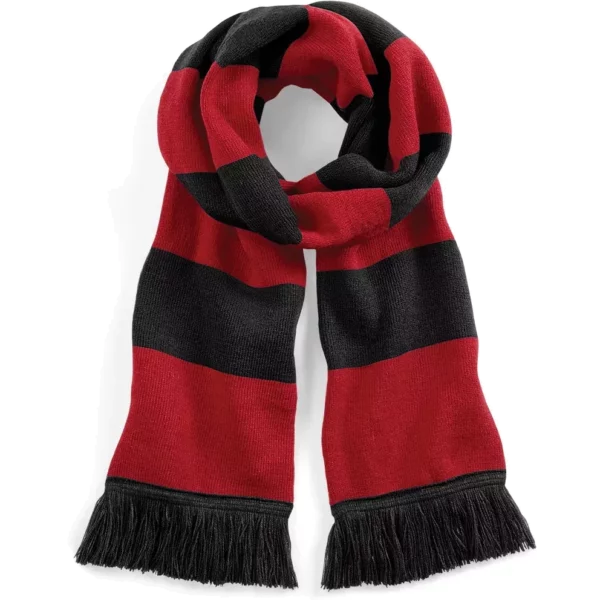 Gestreepte stadionsjaal Black / Classic Red