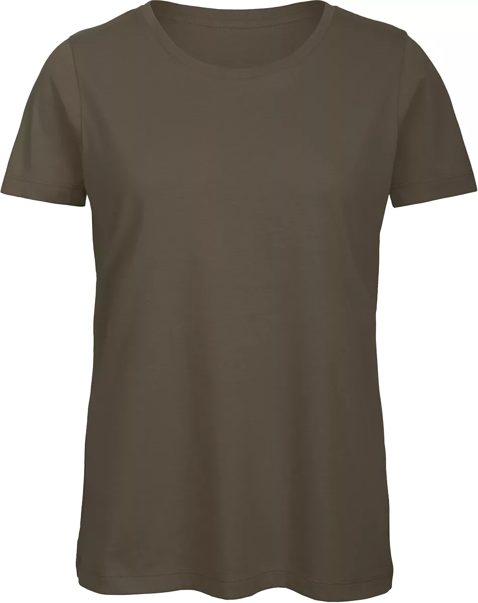 Organic Cotton Inspire Crew Neck T-shirt / Woman Khaki