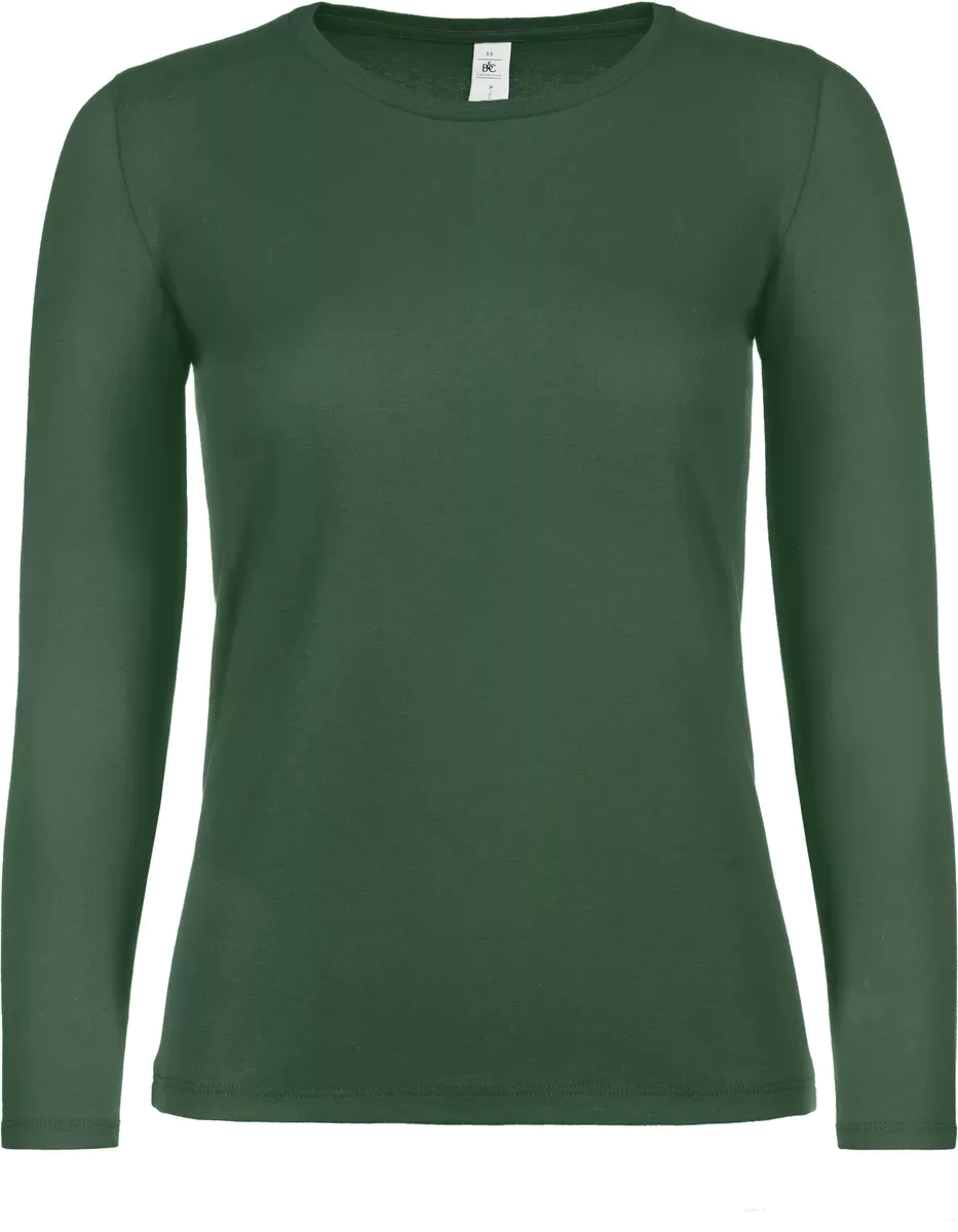 #E150 Ladies’ T-shirt long sleeves Bottle Green