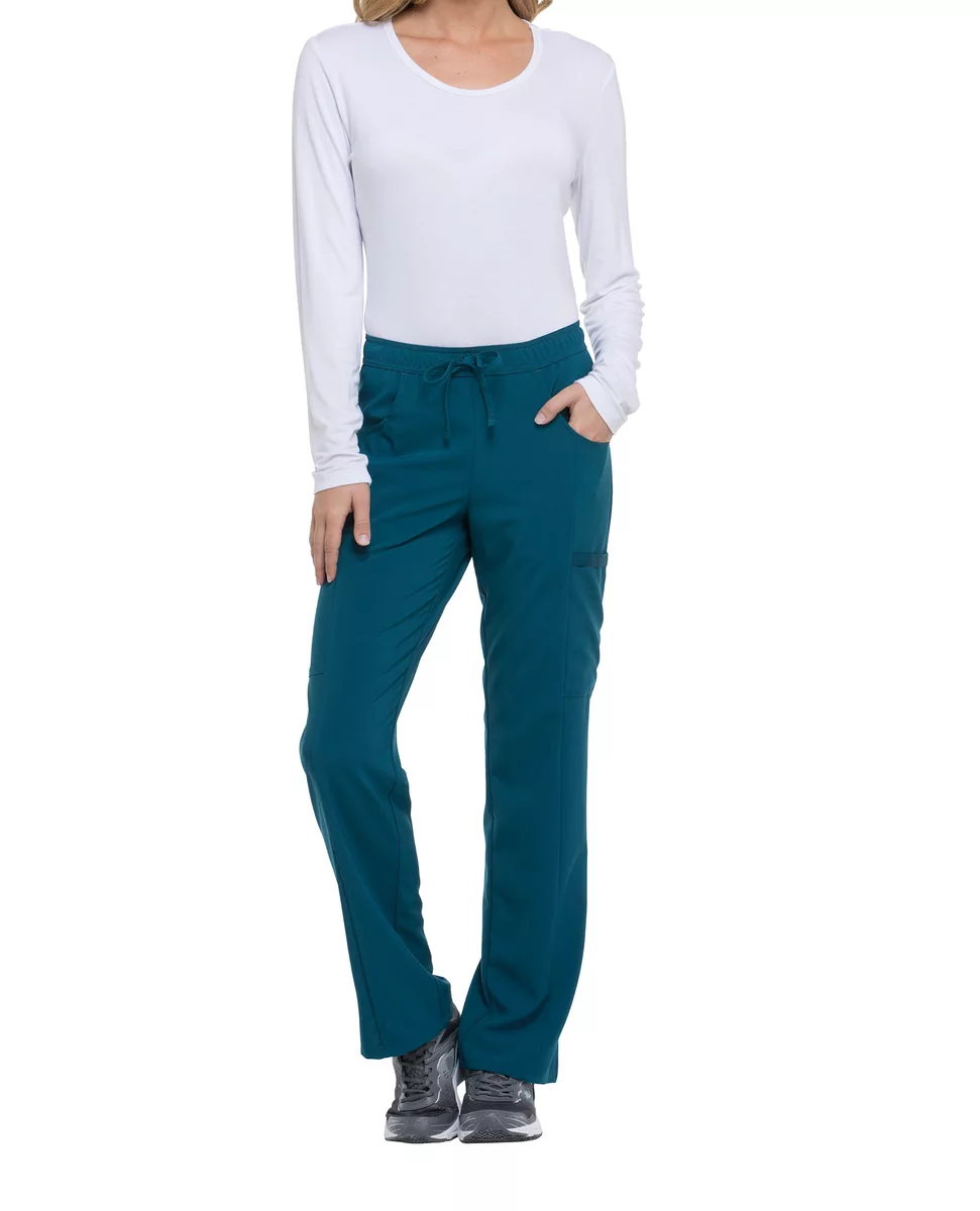 Damesbroek met trekkoordje middelhoge taille Caribbean Blue