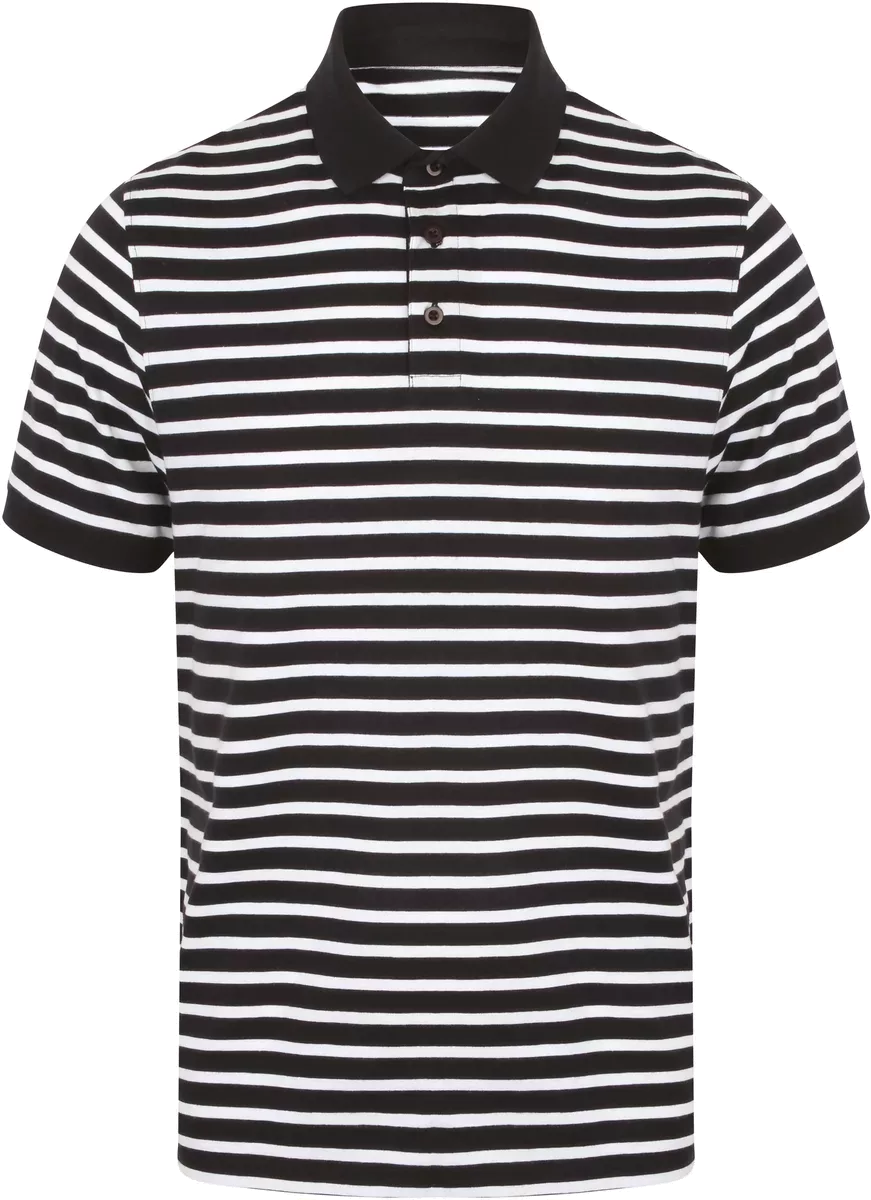 Gestreepte jersey polo Navy / White