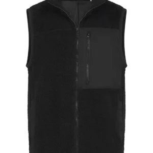 Gerecycled sherpa gilet Black