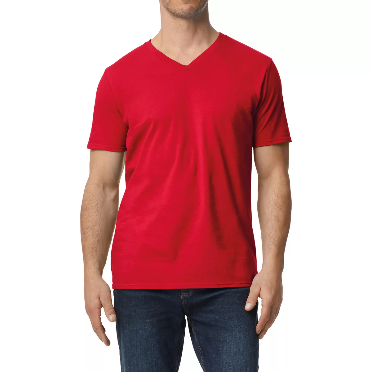 Softstyle Euro Fit Adult V-neck T-shirt Red