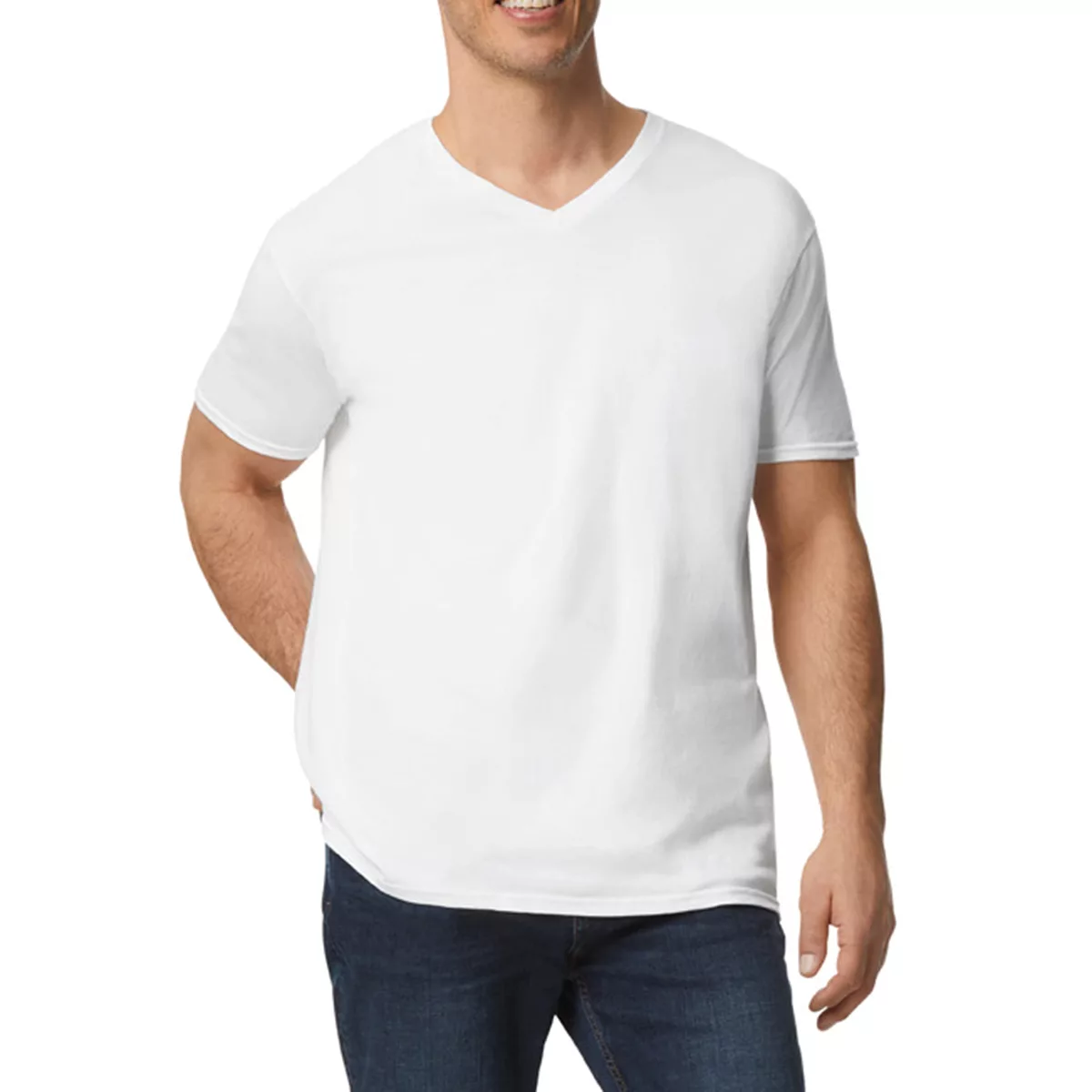 Softstyle Euro Fit Adult V-neck T-shirt White