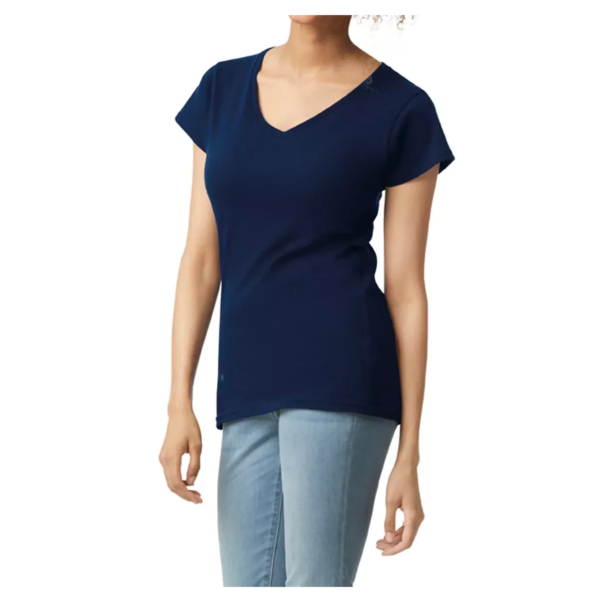 Softstyle® Fitted Ladies’ V-neck T-shirt Navy
