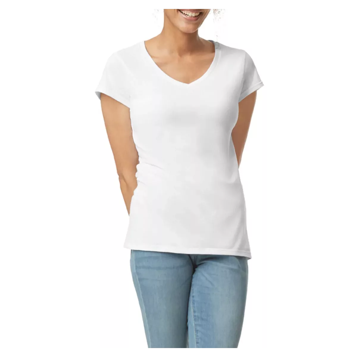 Softstyle® Fitted Ladies’ V-neck T-shirt White