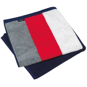 Gestreept Fluwelen Strandlaken Grey/Red/White/Navy
