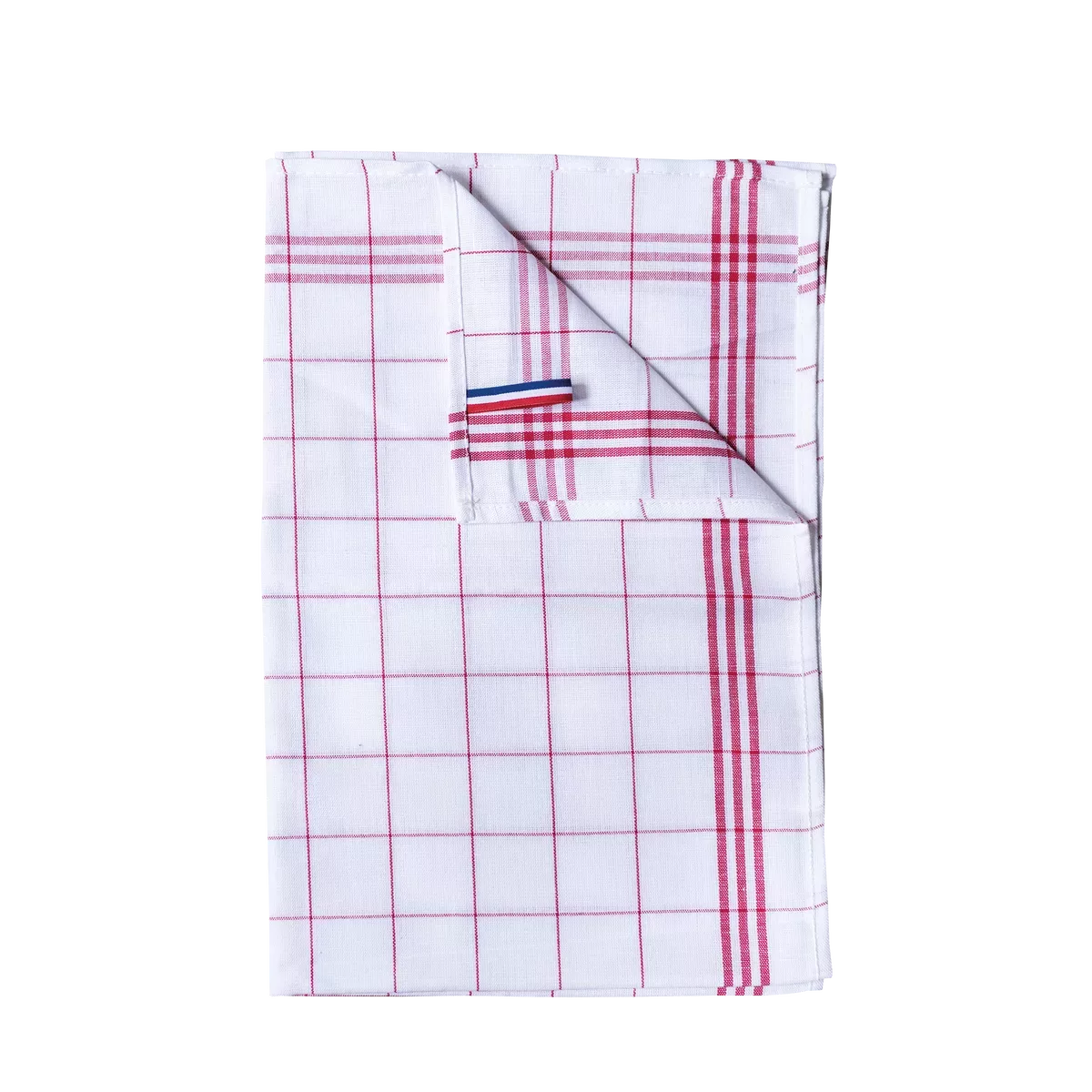 Geruite theedoek ‘Origine France Garantie. Red