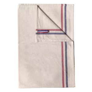 Theedoek met 2 strepen ‘Origine France Garantie’ Natural