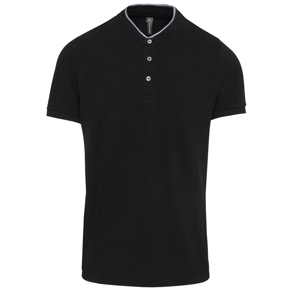Herenpolo met maokraag en korte mouwen Black / Oxford Grey