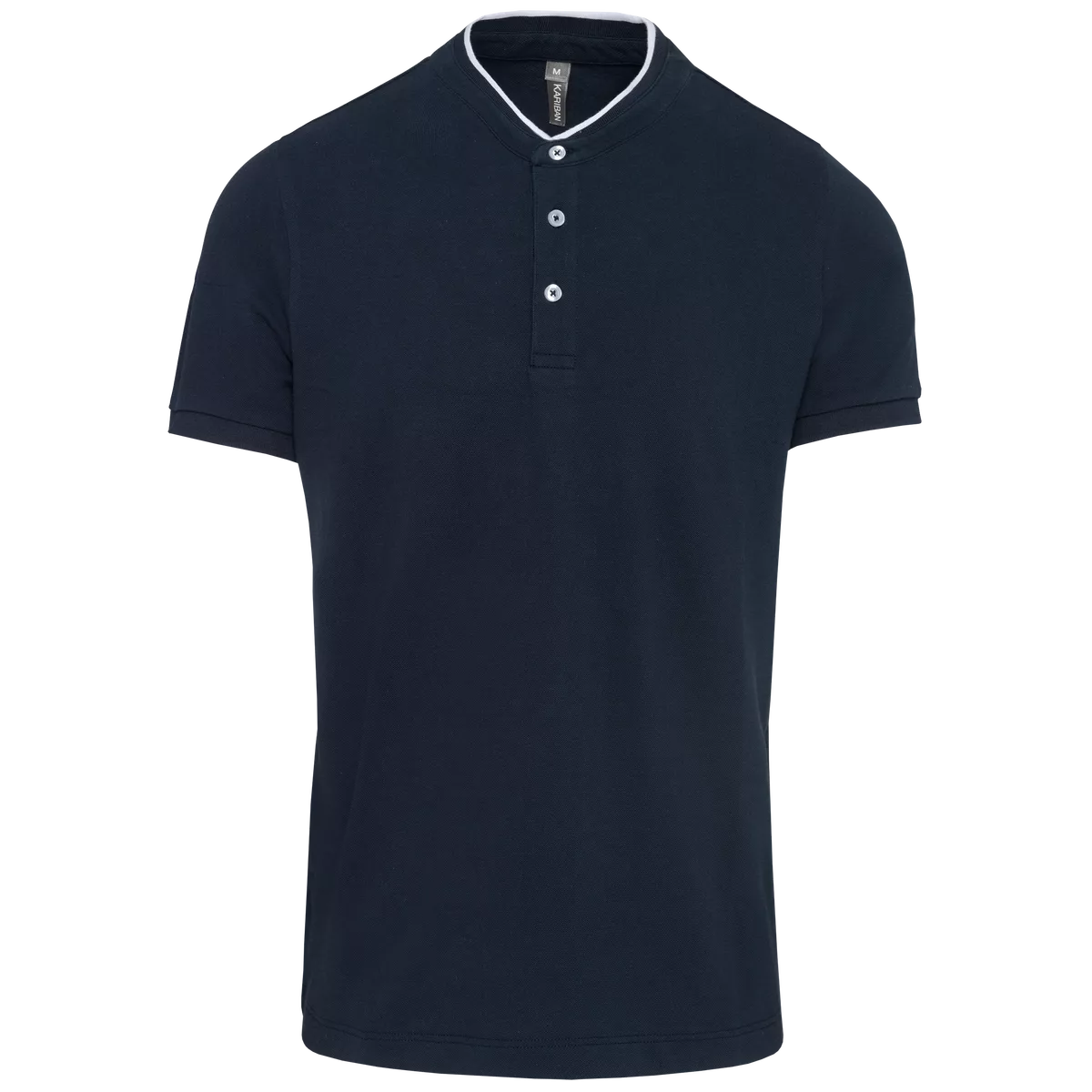 Herenpolo met maokraag en korte mouwen Navy / White