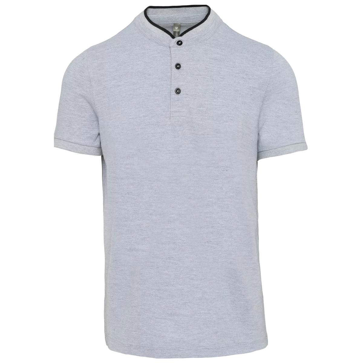Herenpolo met maokraag en korte mouwen Oxford Grey / Black