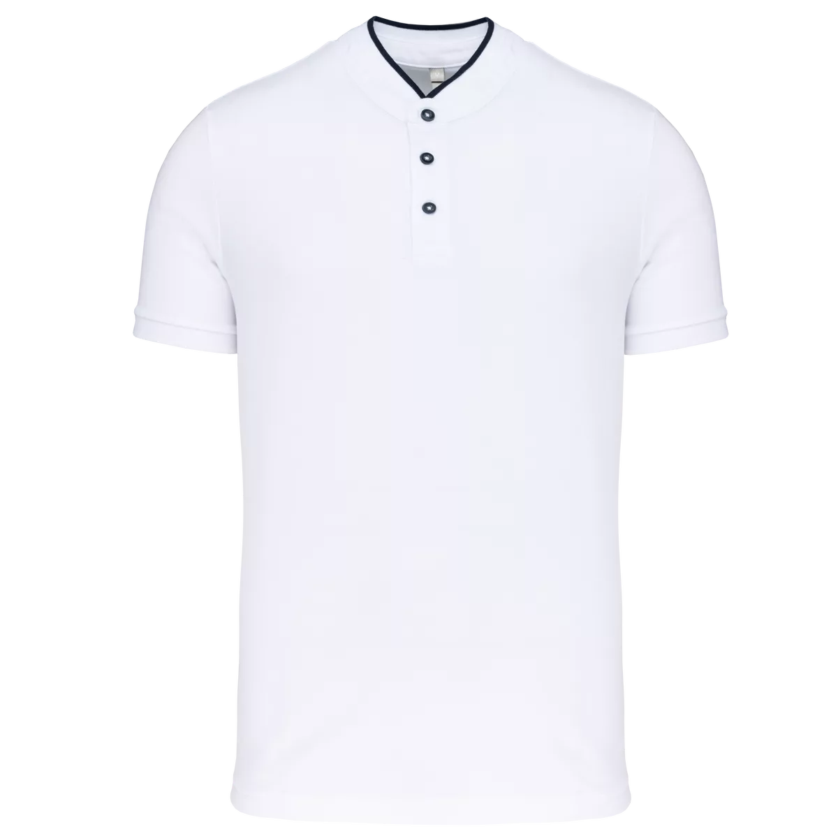 Herenpolo met maokraag en korte mouwen White / Navy