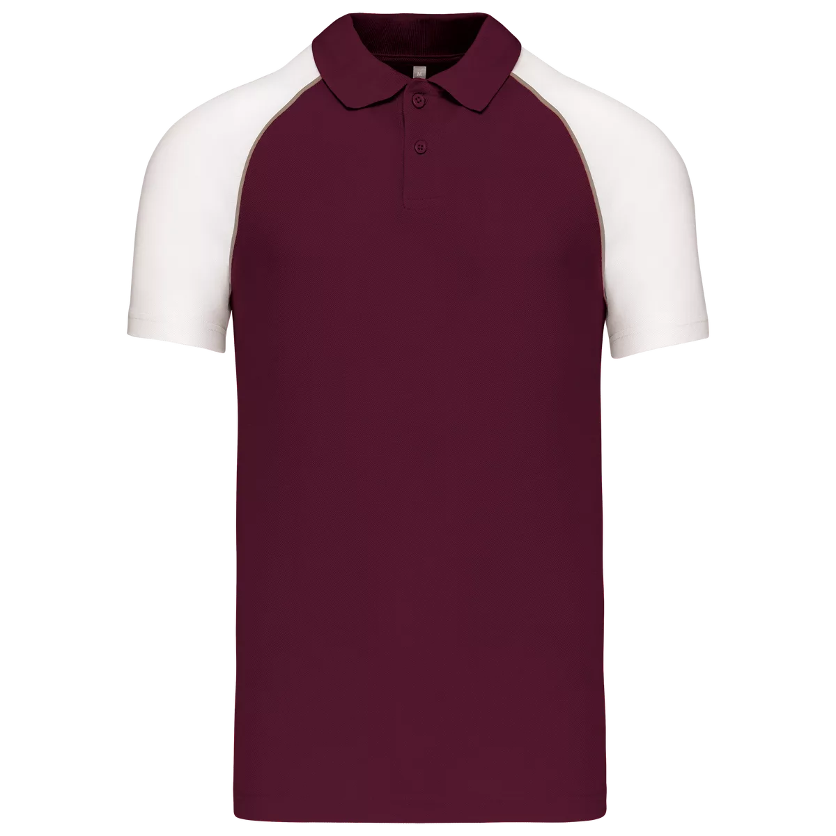 Polo baseball Bordeaux / White