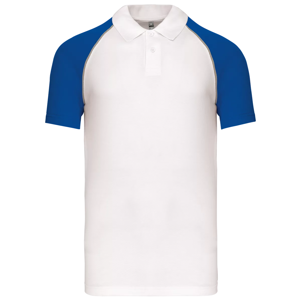 Polo baseball White / Royal Blue
