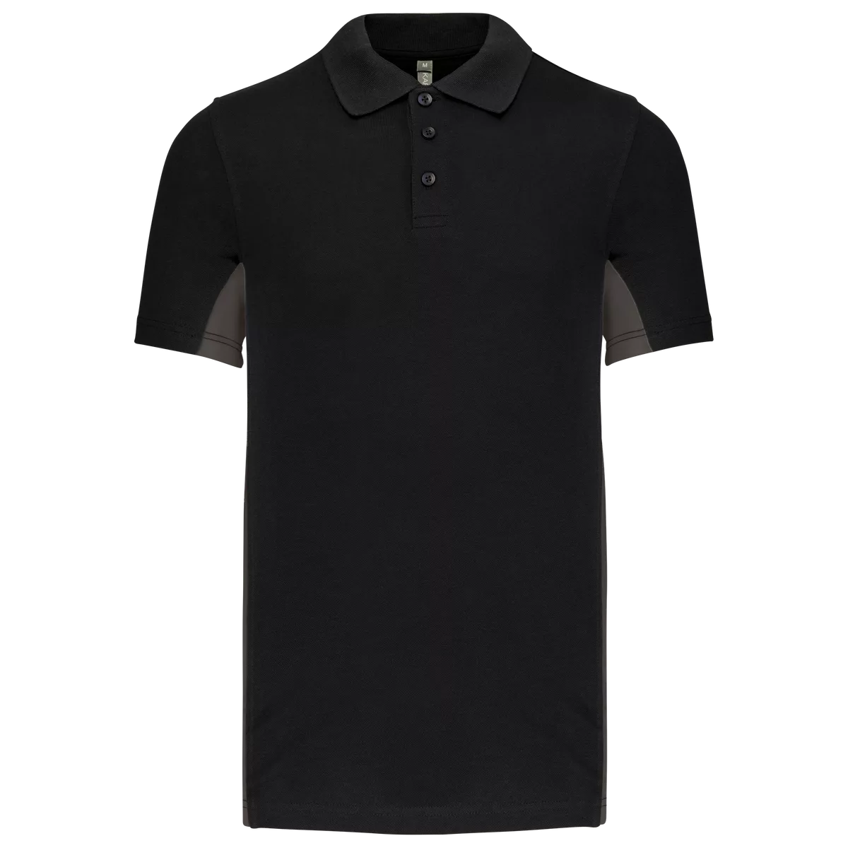 Tweekleurige piquépolo korte mouwen heren Black / Dark Grey