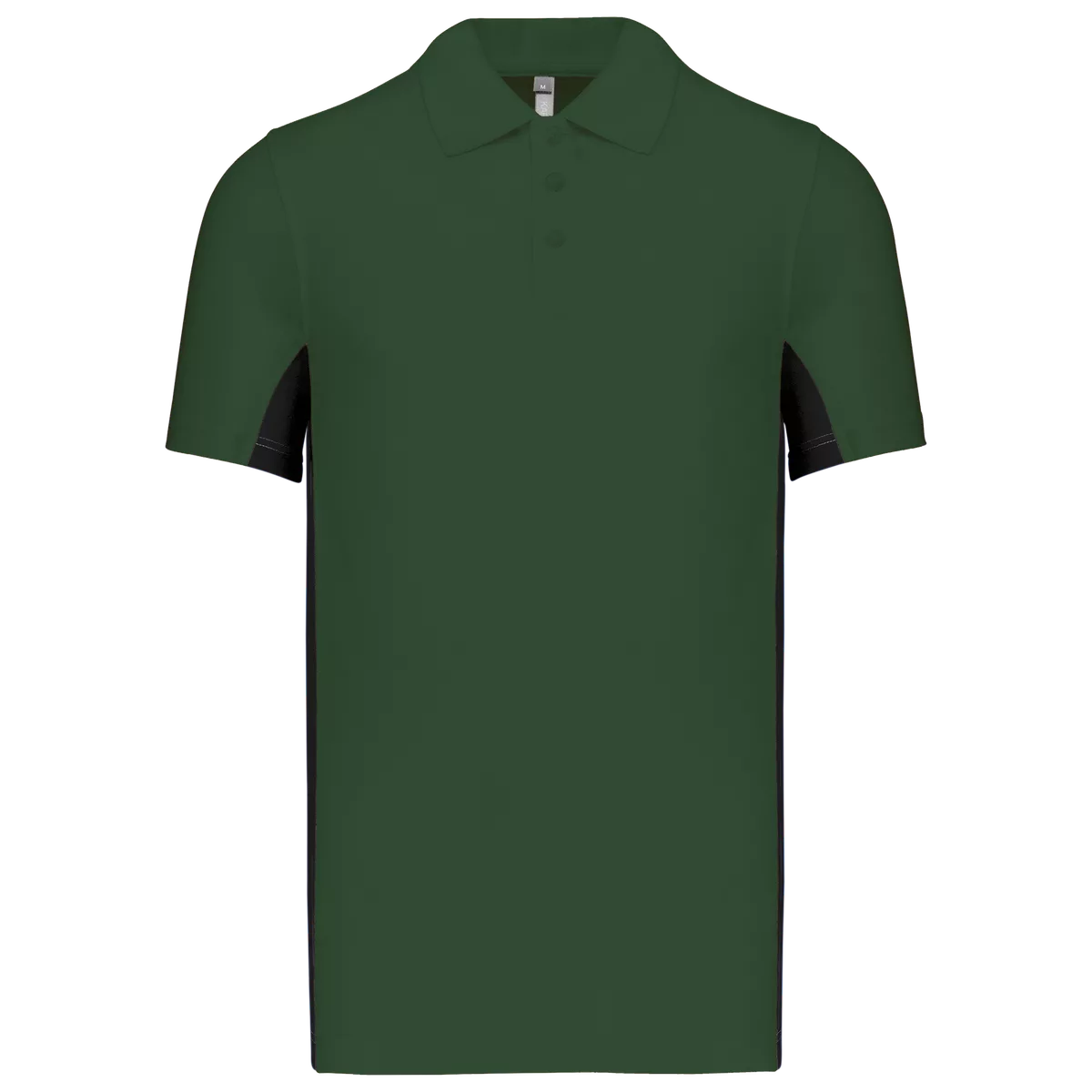 Tweekleurige piquépolo korte mouwen heren Forest Green / Black