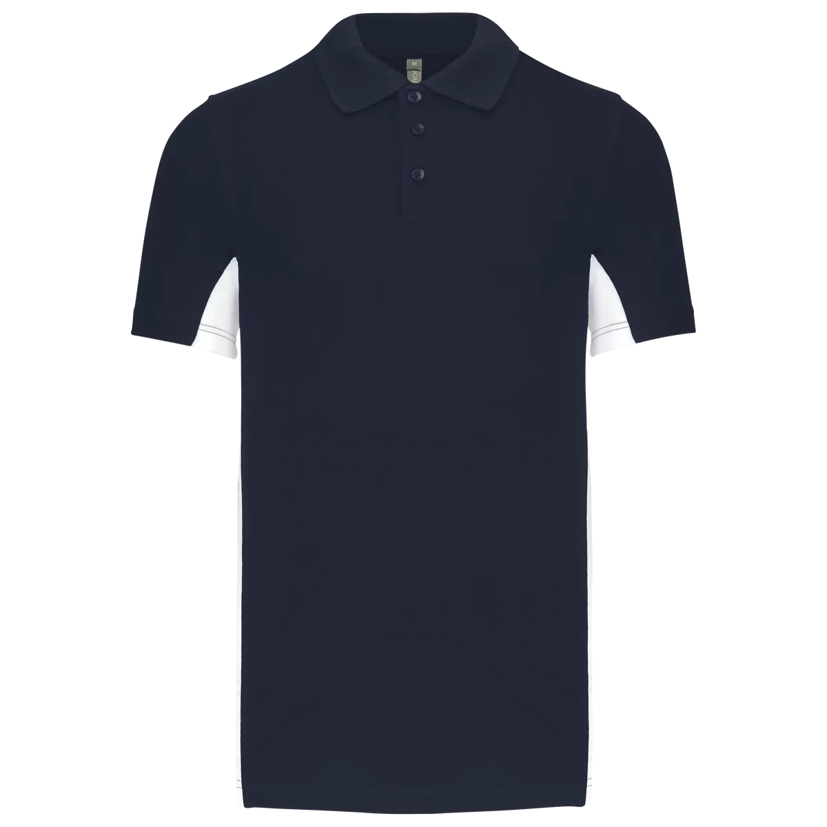 Tweekleurige piquépolo korte mouwen heren Navy / White