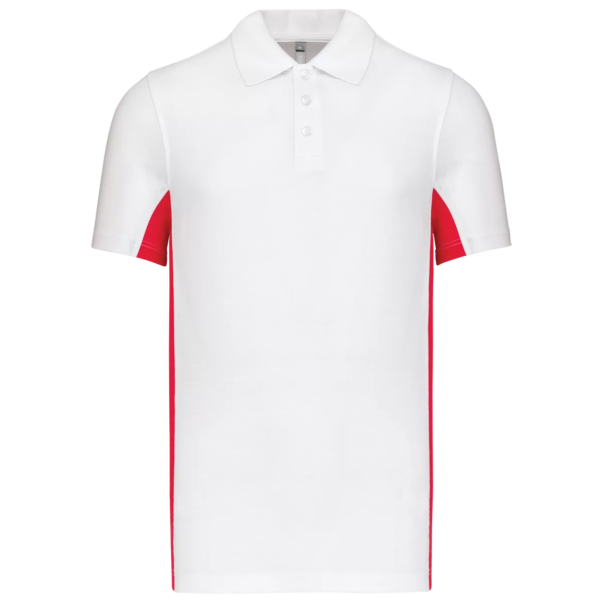 Tweekleurige piquépolo korte mouwen heren White / Red