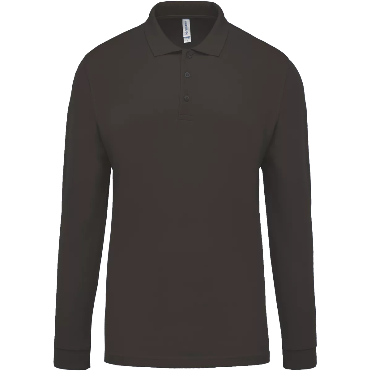 Piqué-herenpolo lange mouwen Dark Grey