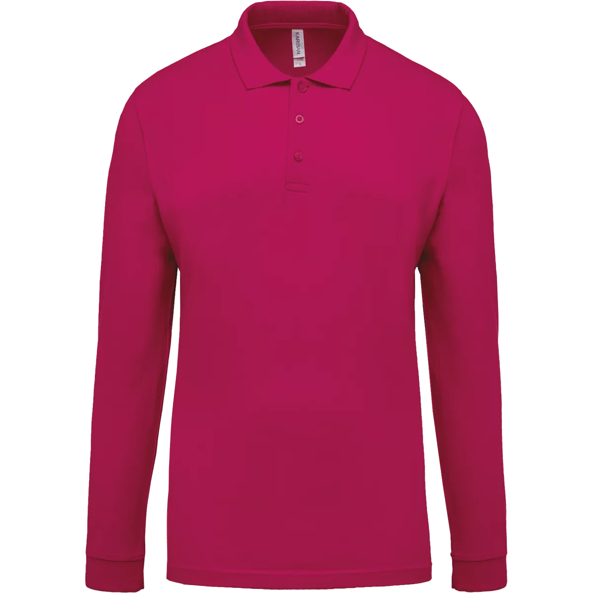 Piqué-herenpolo lange mouwen Fuchsia