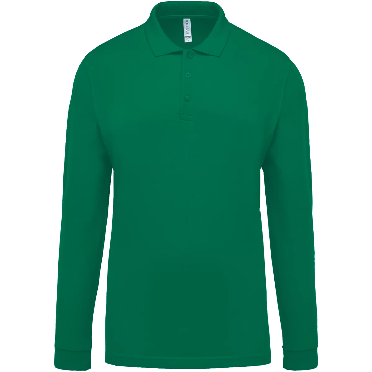 Piqué-herenpolo lange mouwen Kelly Green