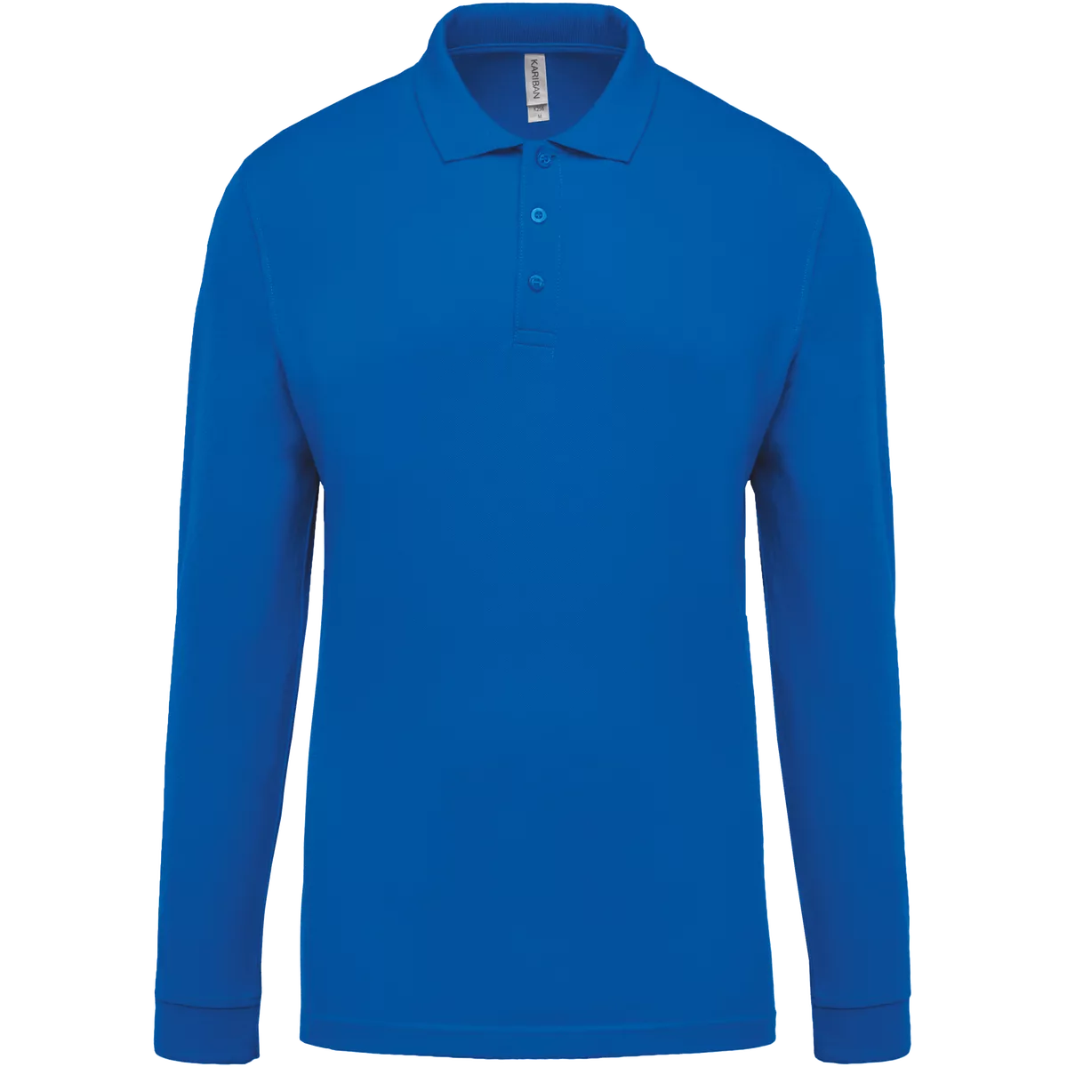 Piqué-herenpolo lange mouwen Light Royal Blue