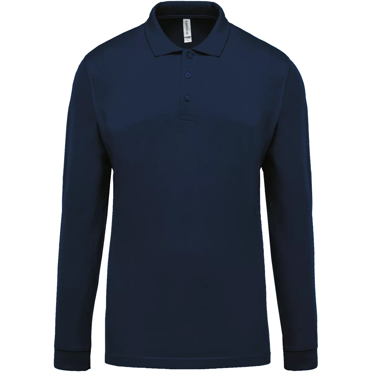 Piqué-herenpolo lange mouwen Navy