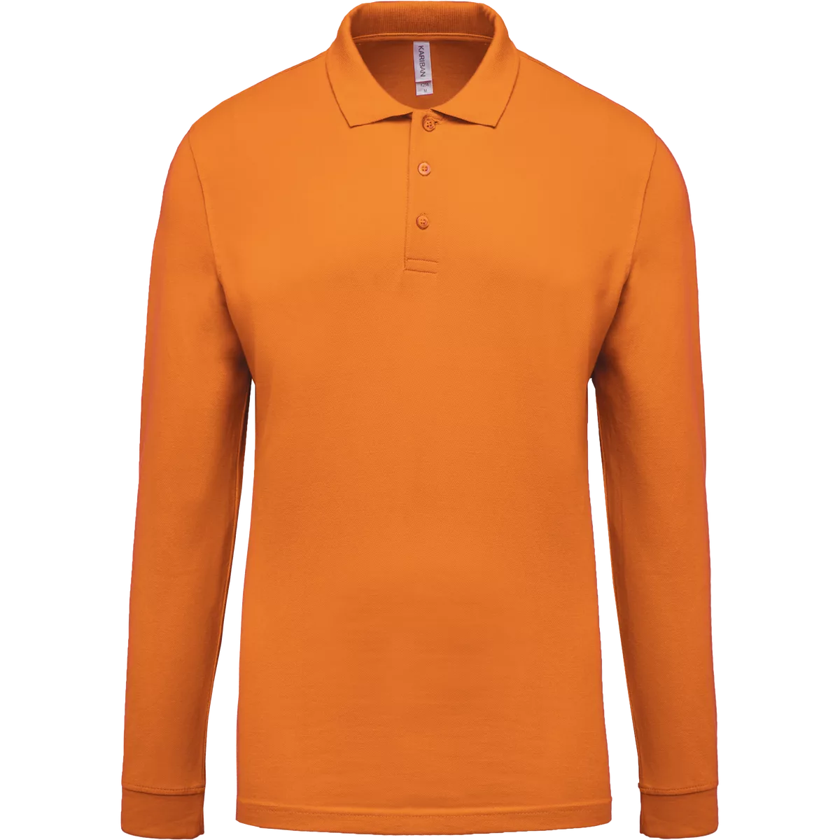 Piqué-herenpolo lange mouwen Orange