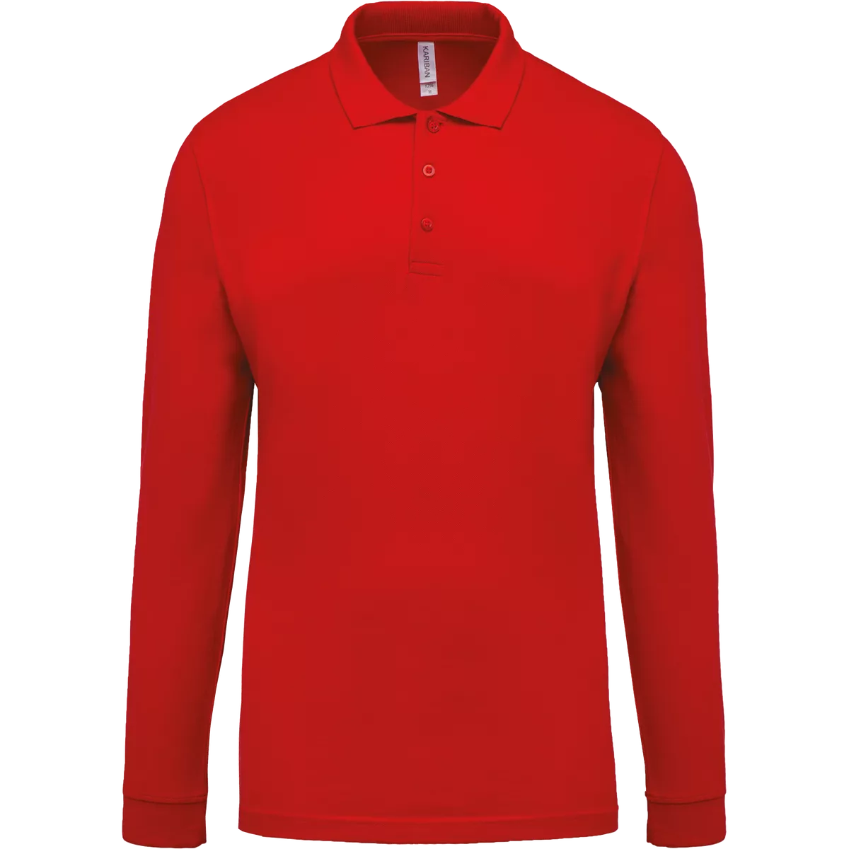 Piqué-herenpolo lange mouwen Red