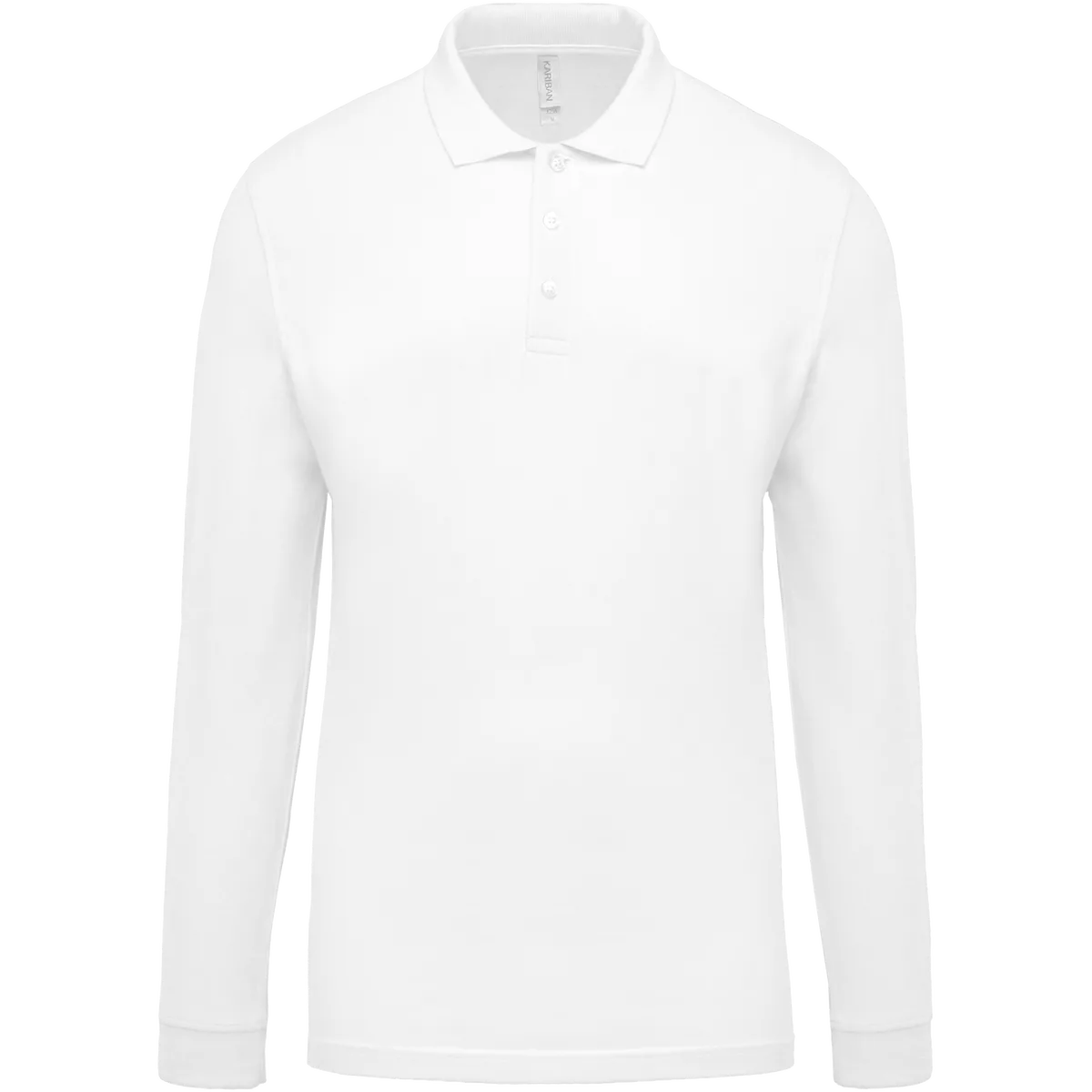 Piqué-herenpolo lange mouwen White