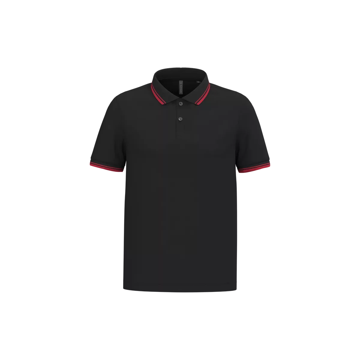 Herenpolo met korte mouwen en contrasterende bies Black / Red
