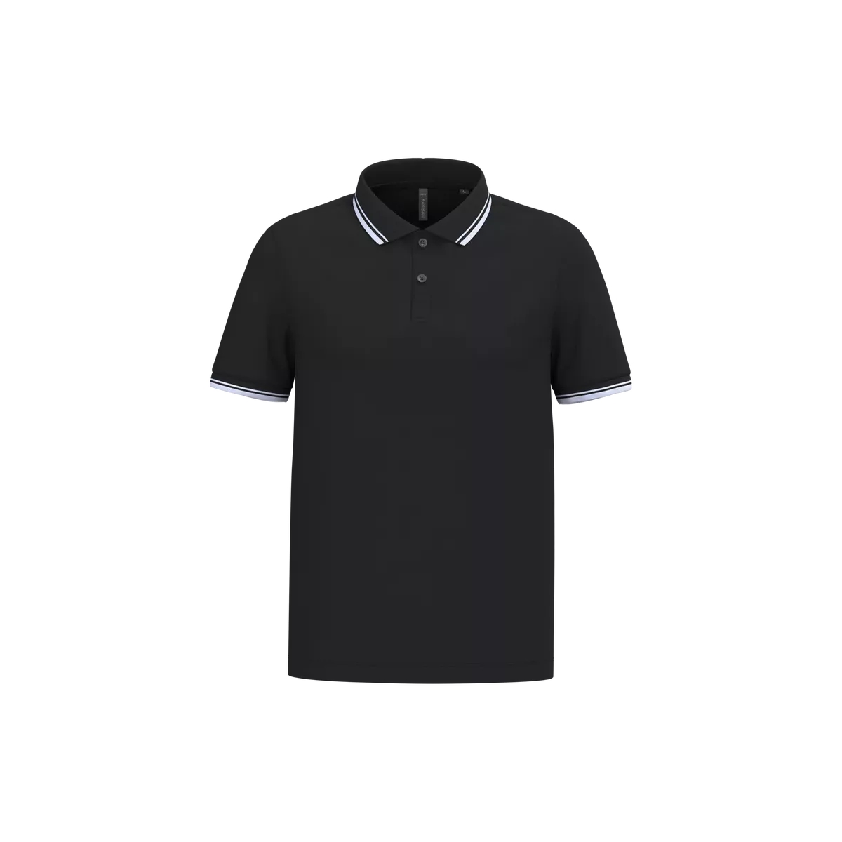 Herenpolo met korte mouwen en contrasterende bies Black / White
