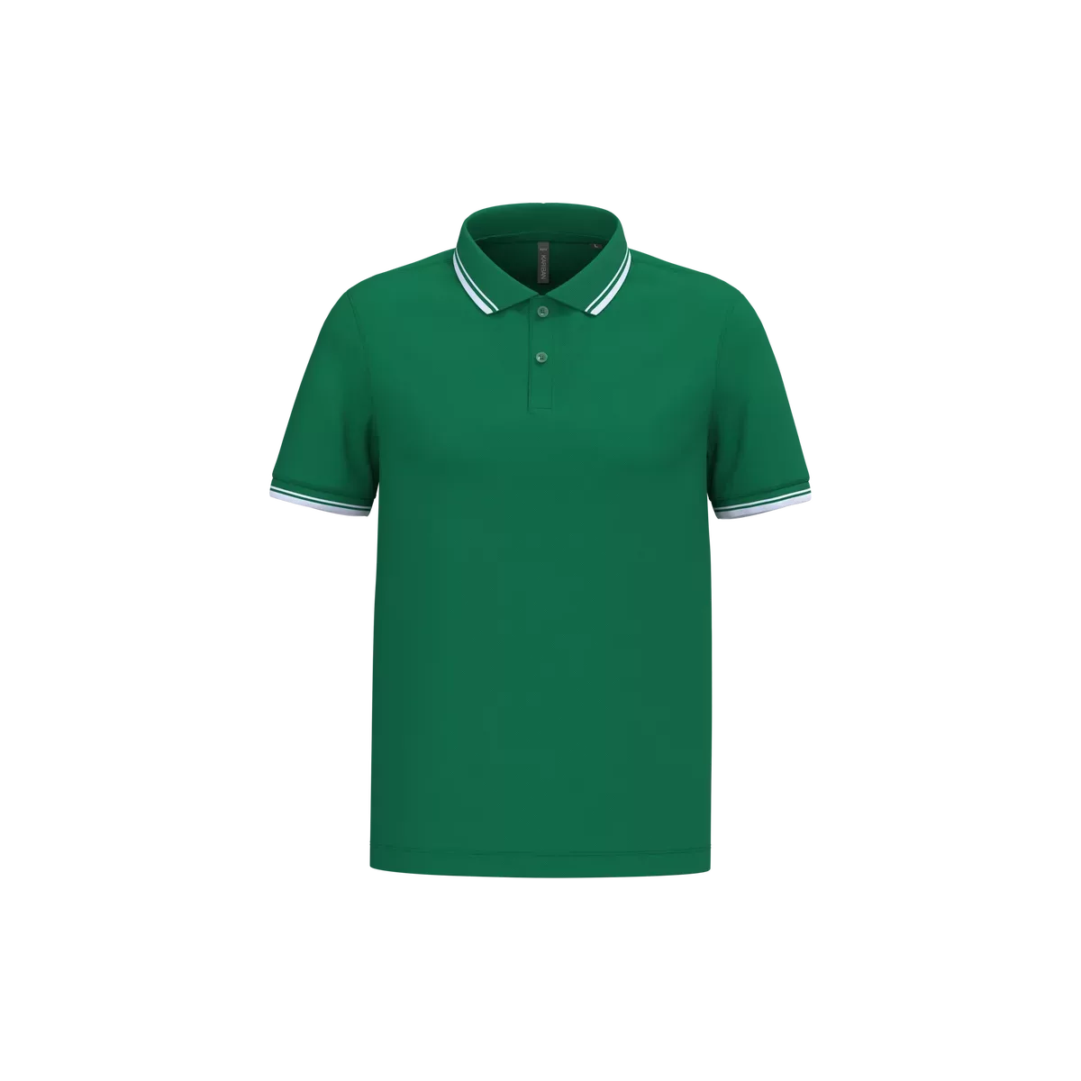 Herenpolo met korte mouwen en contrasterende bies Kelly Green / White