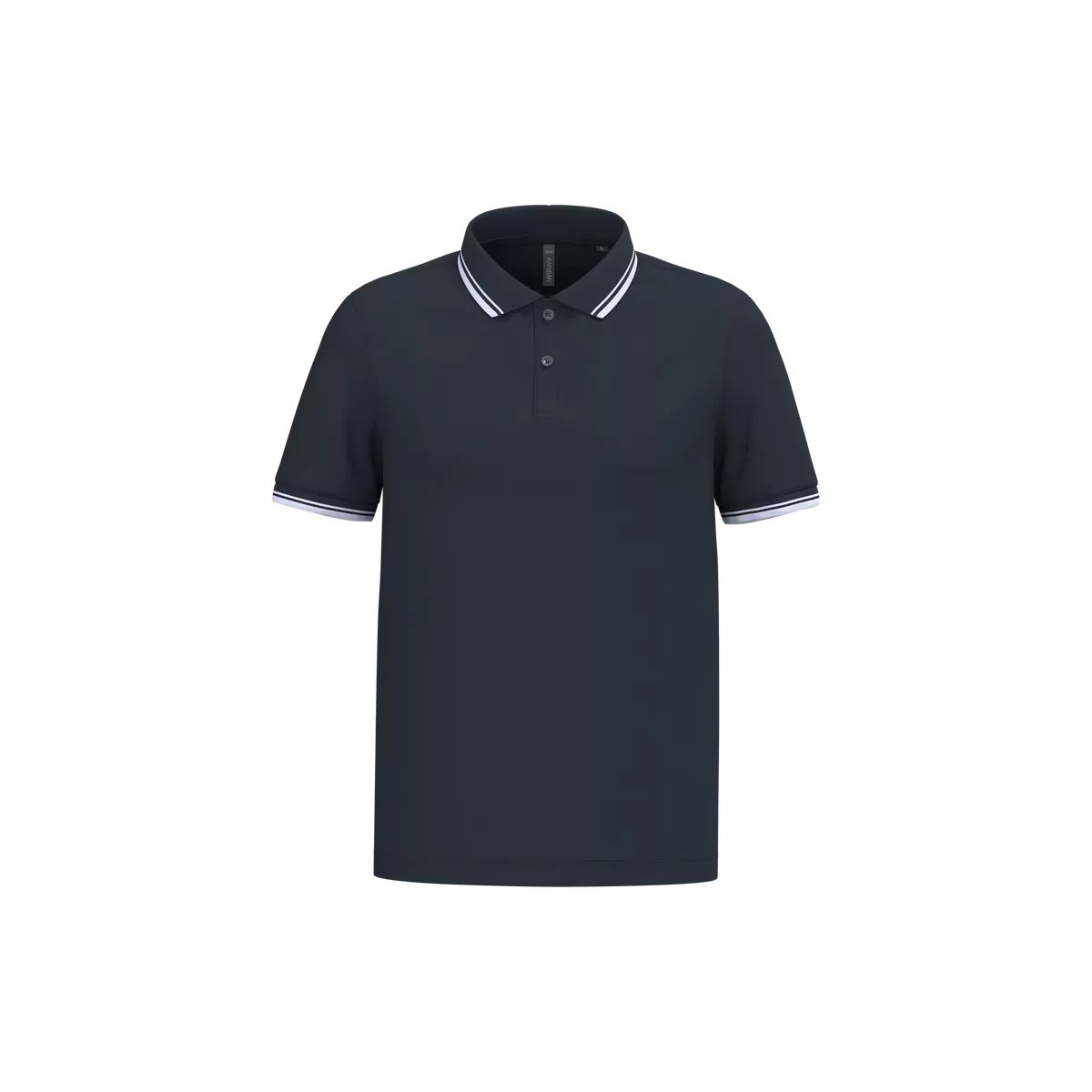 Herenpolo met korte mouwen en contrasterende bies Navy / White