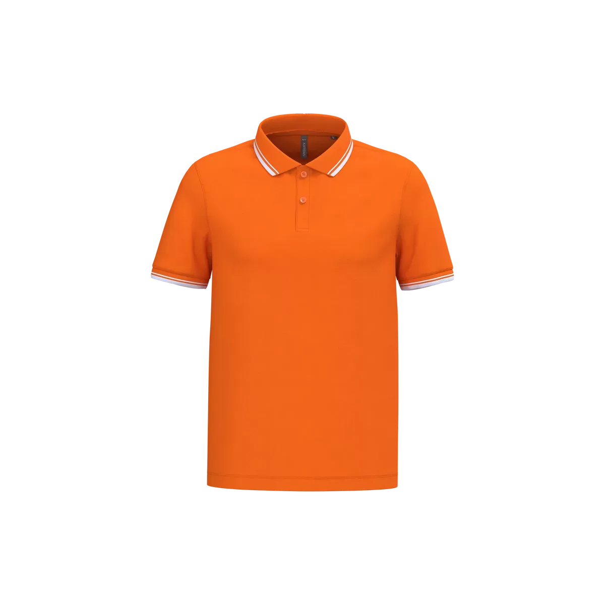 Herenpolo met korte mouwen en contrasterende bies Orange / White
