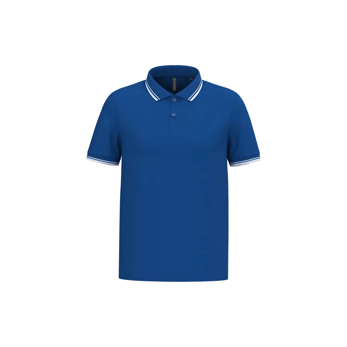 Herenpolo met korte mouwen en contrasterende bies Royal Blue / White