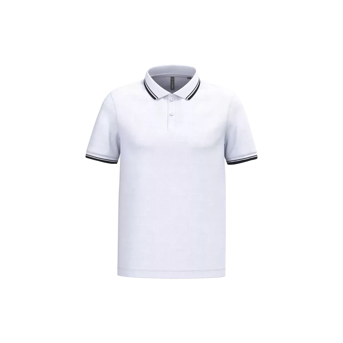 Herenpolo met korte mouwen en contrasterende bies White / Black