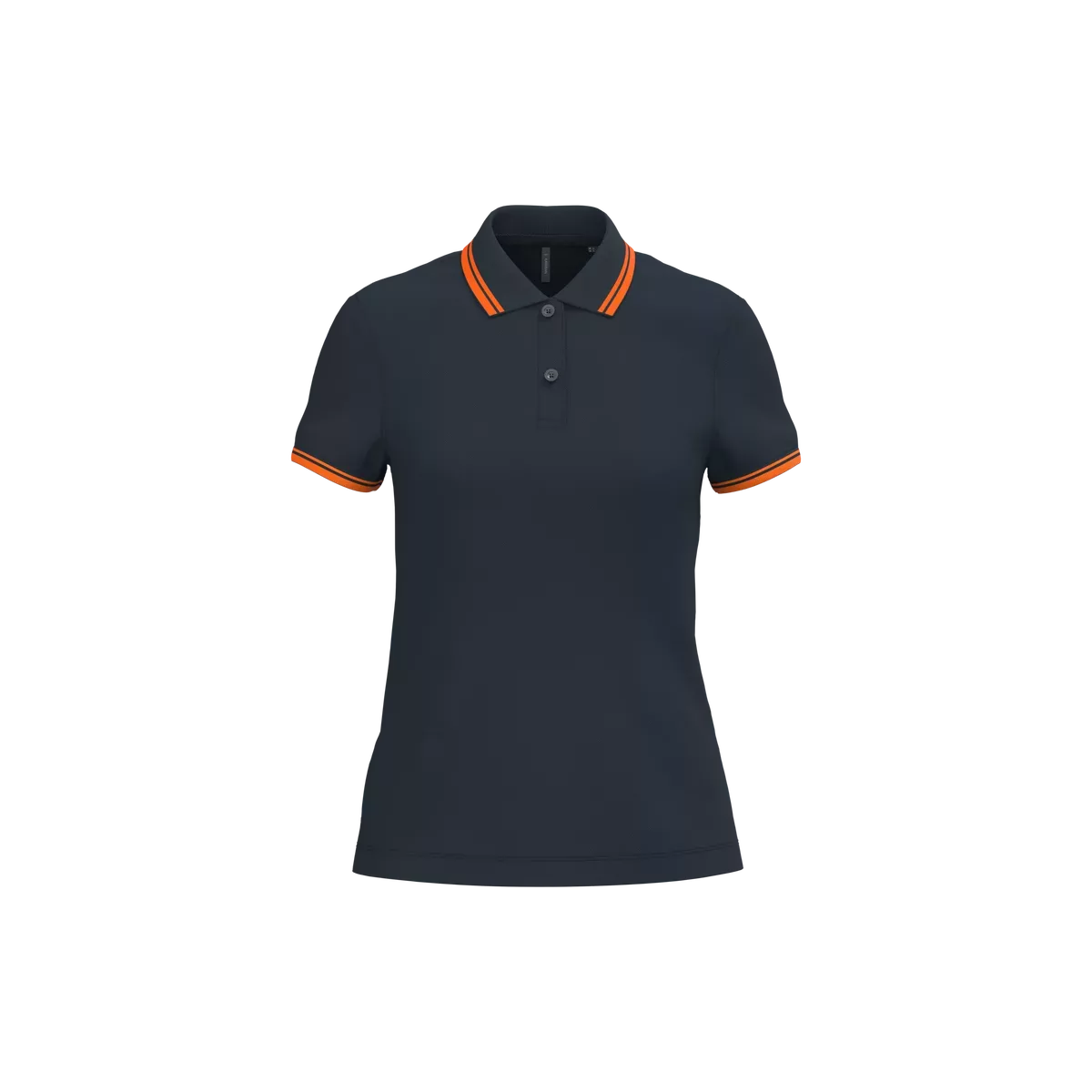 Damespolo met korte mouwen en contrasterende bies Navy / Orange