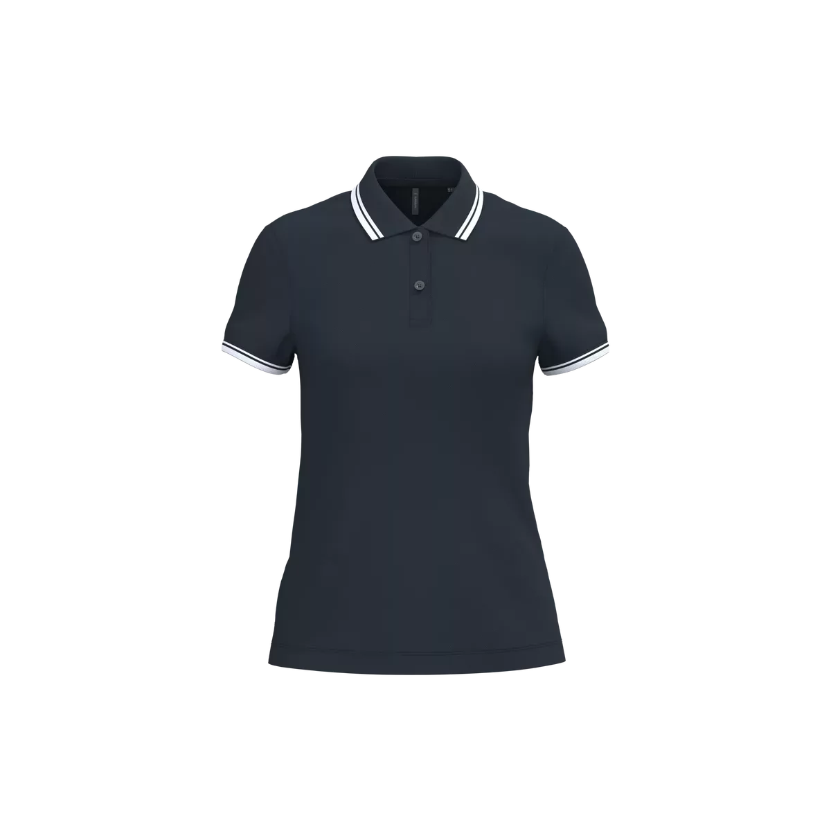 Damespolo met korte mouwen en contrasterende bies Navy / White
