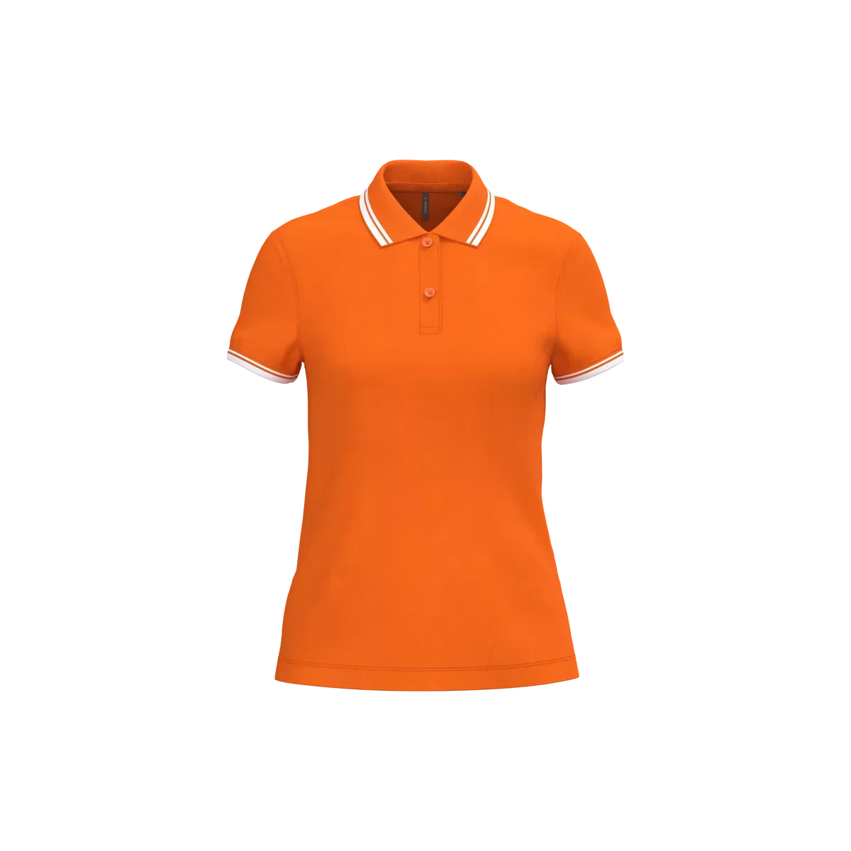 Damespolo met korte mouwen en contrasterende bies Orange / White