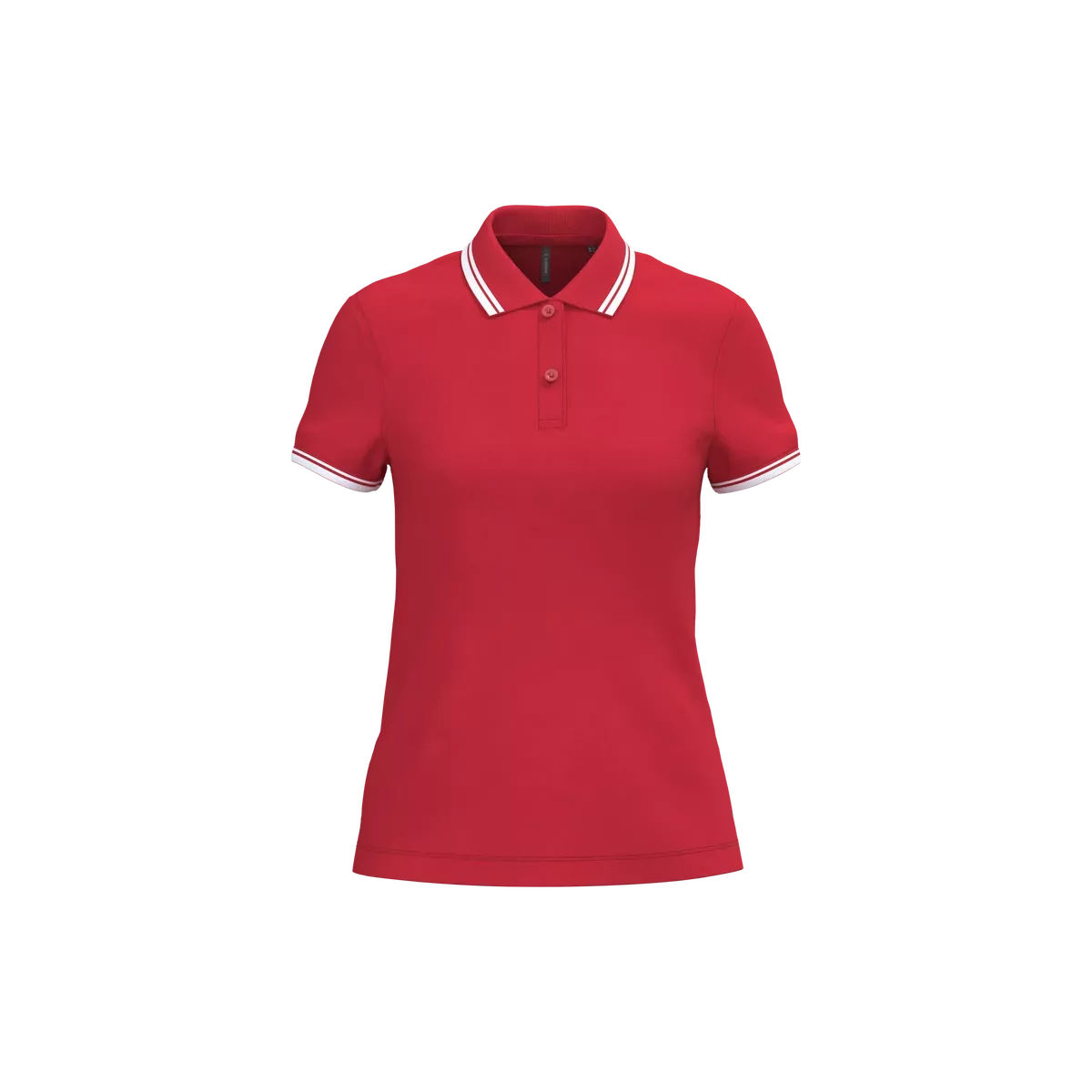 Damespolo met korte mouwen en contrasterende bies Red / White