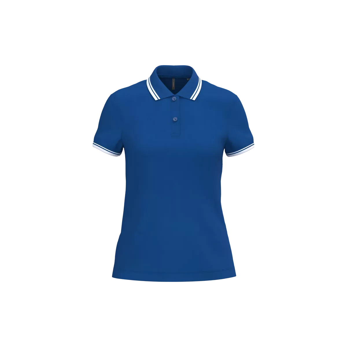Damespolo met korte mouwen en contrasterende bies Royal Blue / White