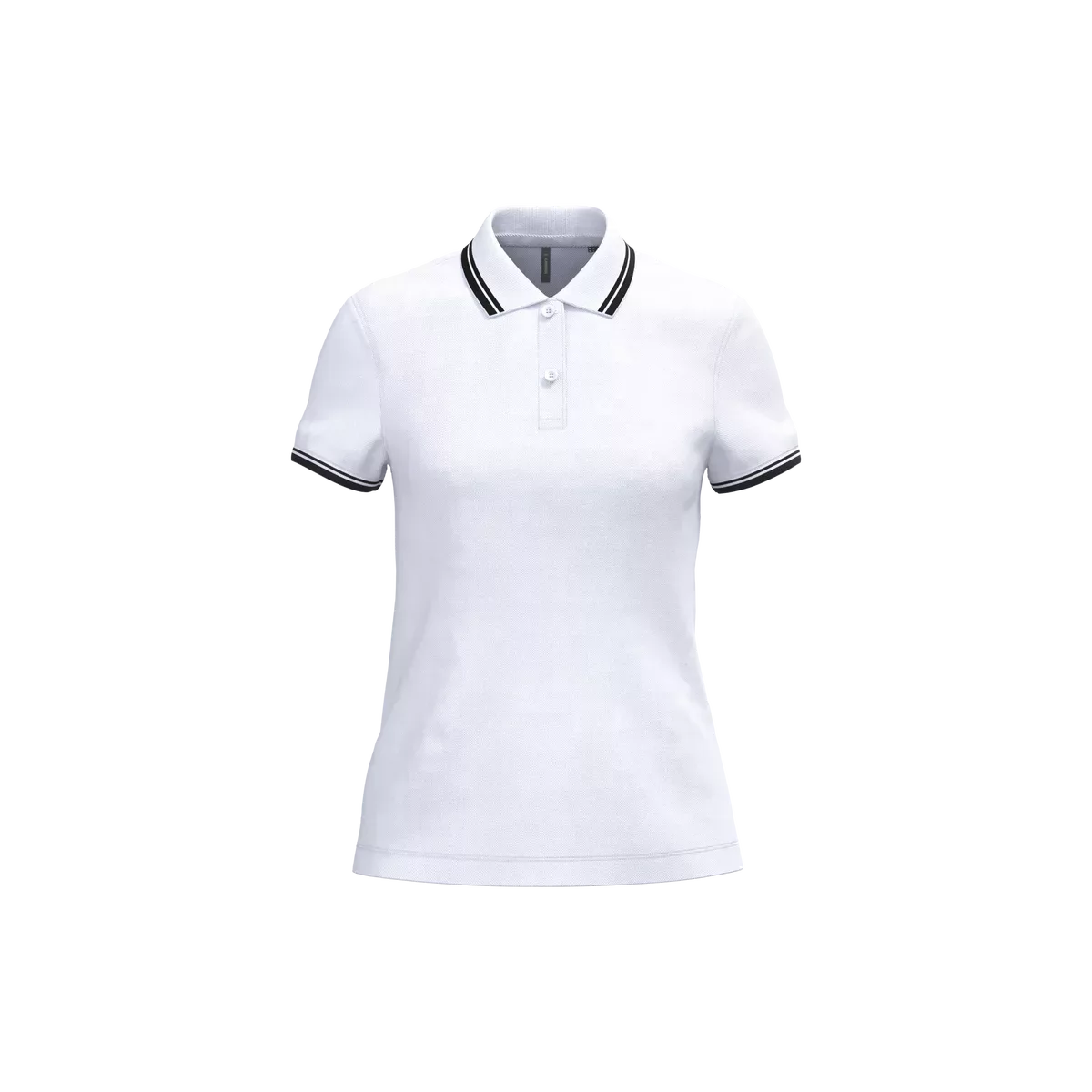 Damespolo met korte mouwen en contrasterende bies White / Black