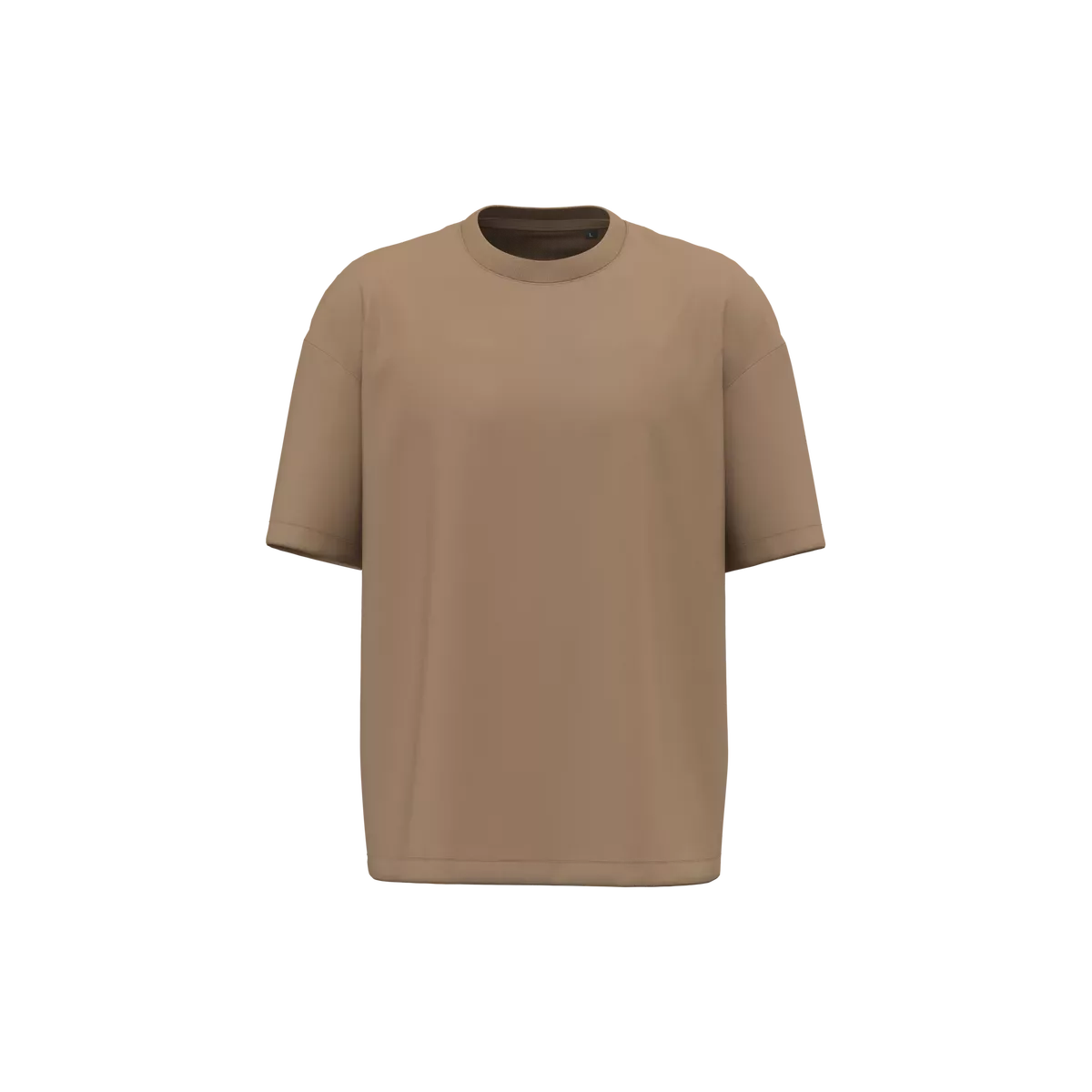 Oversized T-shirt korte mouwen uniseks Camel