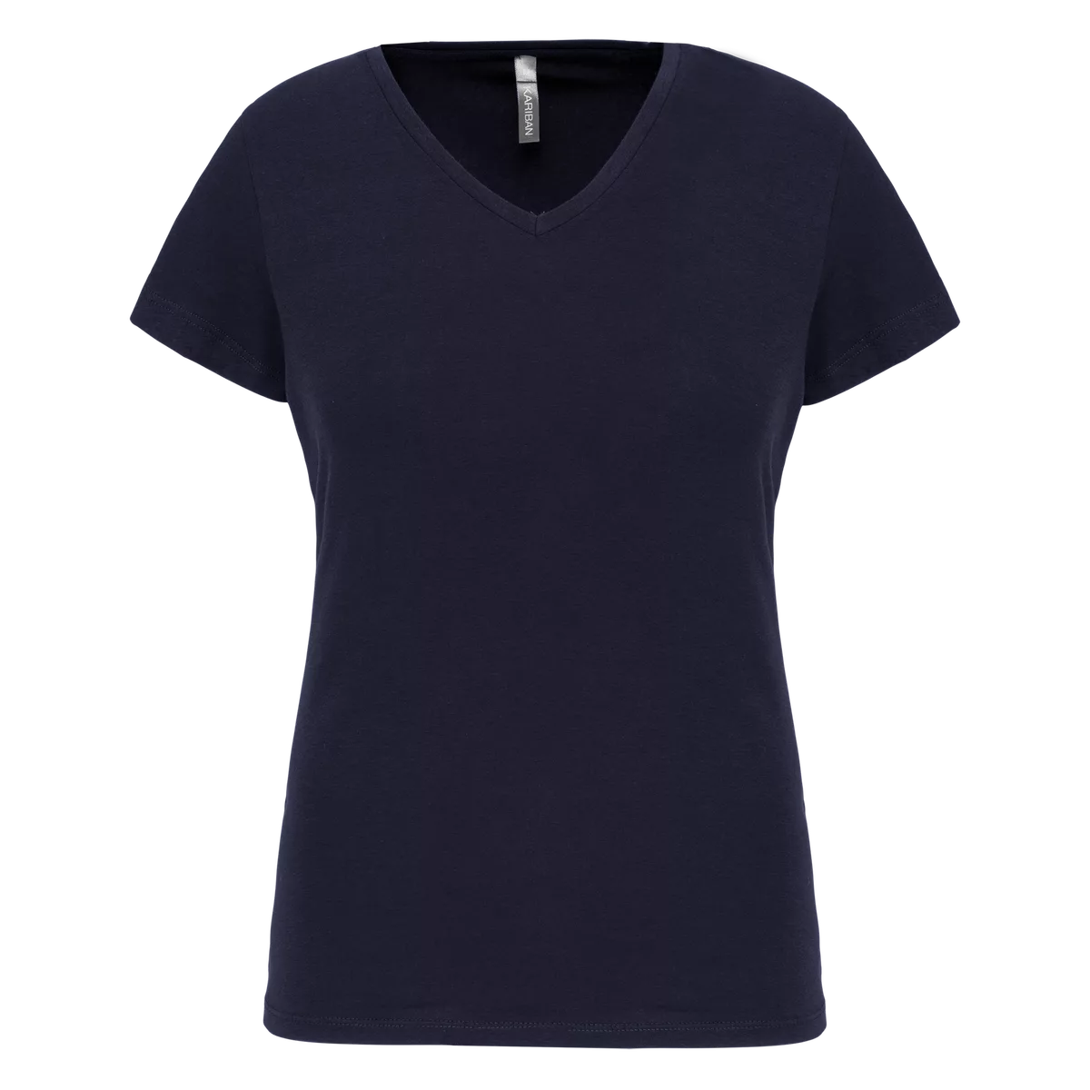 Dames-T-shirt V-hals korte mouwen Navy