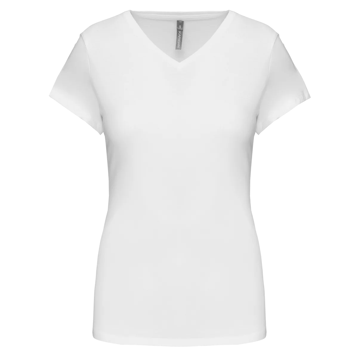 Dames-T-shirt V-hals korte mouwen White