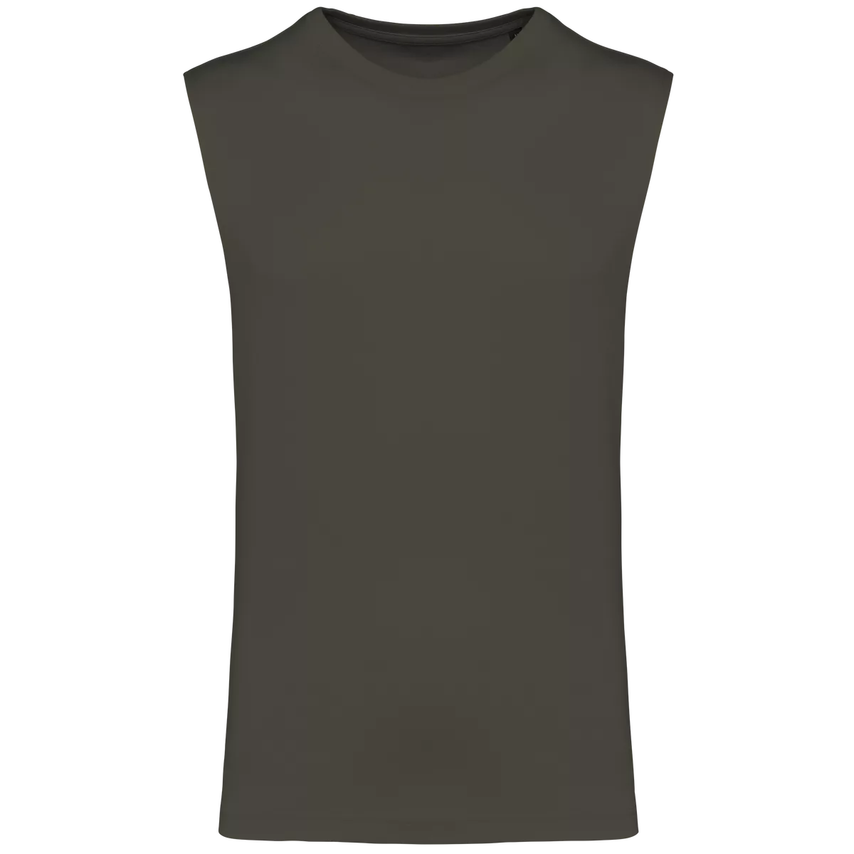 Mouwloos heren T-shirt Bio 150 IC Dark Khaki