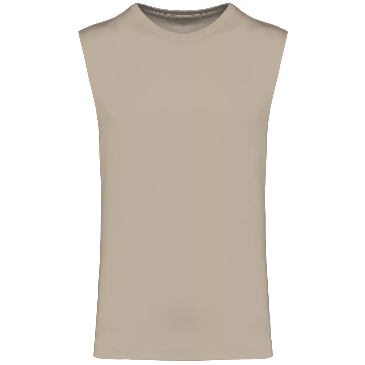 Mouwloos heren T-shirt Bio 150 IC Light Sand