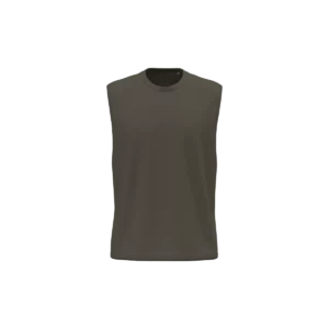 Mouwloos heren T-shirt Bio 150 Dark Khaki